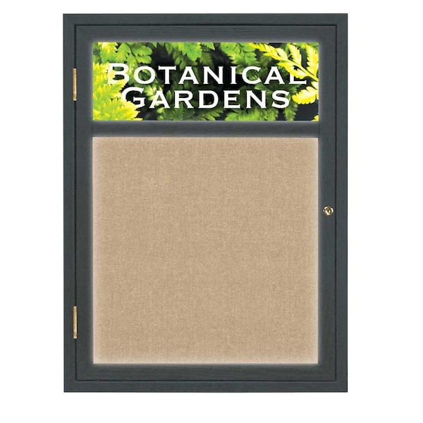 United Visual Products Open Faced Traditional Corkboard, 12x36" UV639A-SATIN-RUBBER - main